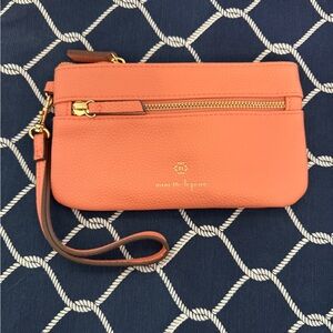 Nanette Lepore Vibrant Orange Wristlet Clutch